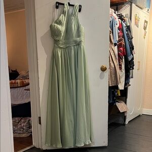 Azazie Sage Green Maxi Dress